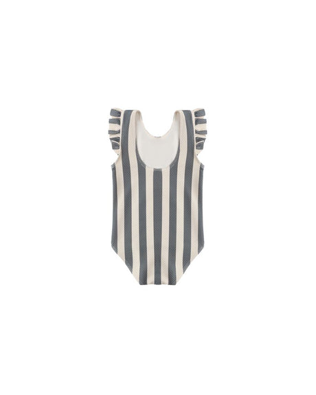 Scoop Back One-Piece Swimsuit || Retro Ocean Stripe by Quincy Mae