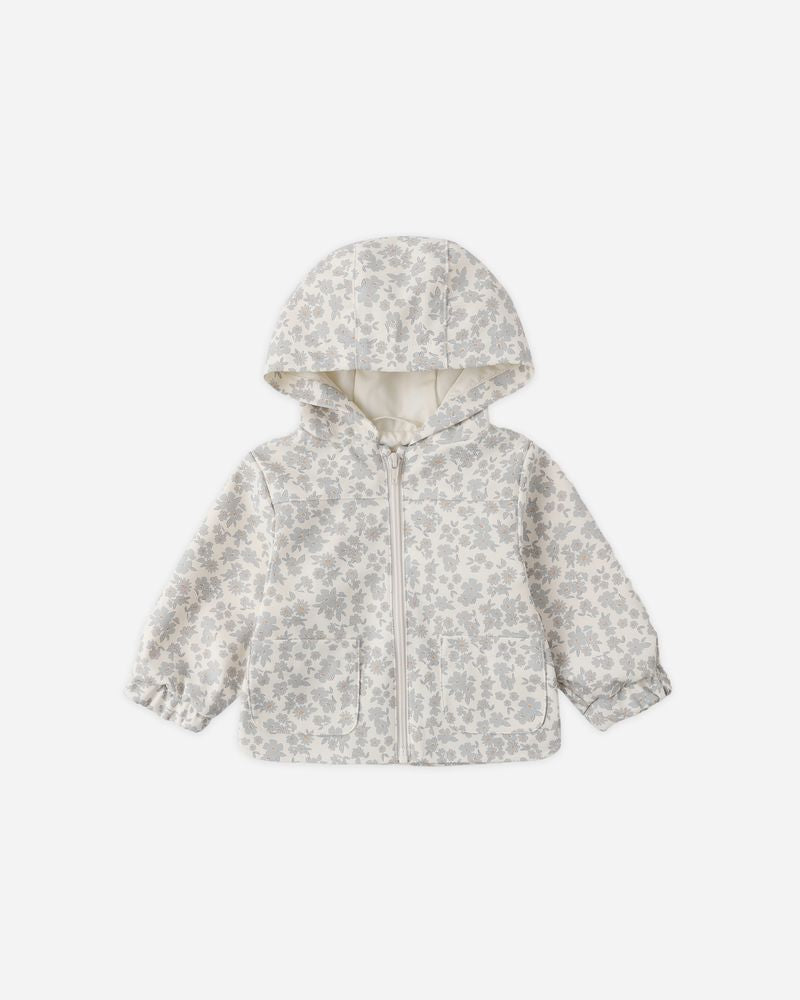 Rain Coat || Blue Floral by Quincy Mae