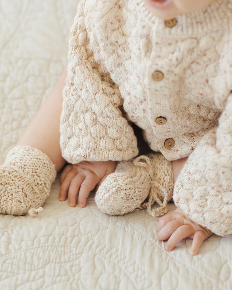 Knit Booties || Natural Confetti by Quincy Mae
