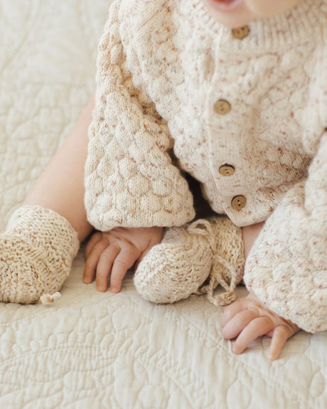Knit Booties || Natural Confetti by Quincy Mae