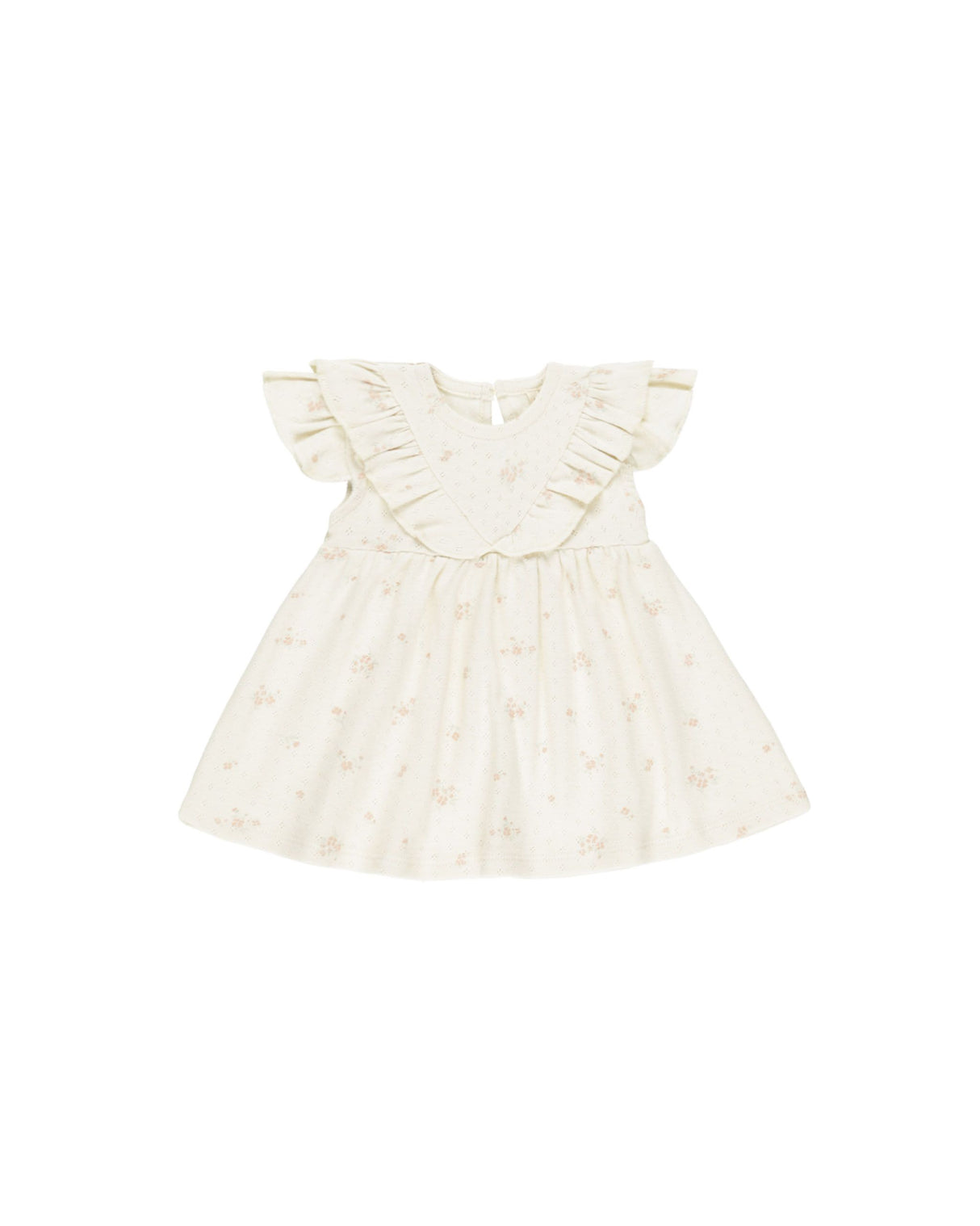 Sleeveless Ruffle V Dress || Pink Ditsy by Quincy Mae