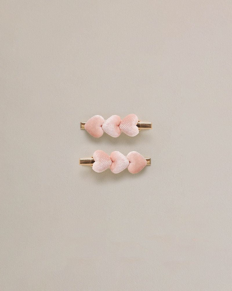 Velvet Heart Clips | Pink by Noralee