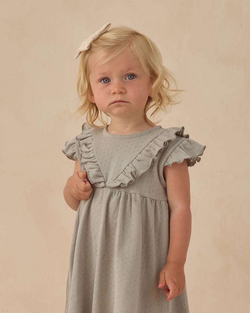 Sleeveless Ruffle V Dress || Sage by Quincy Mae