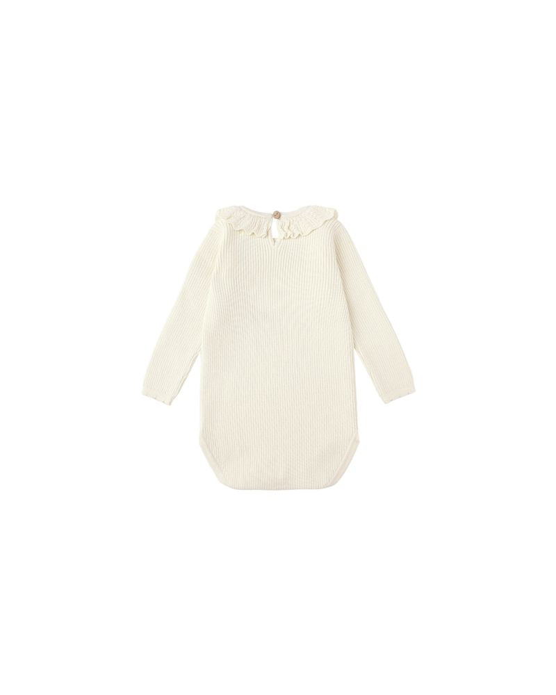 Ruffle Collar Bodysuit || Natural by Rylee + Cru