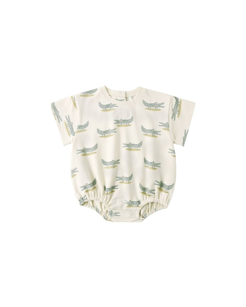 Relaxed Bubble Romper || Alligators by Rylee + Cru