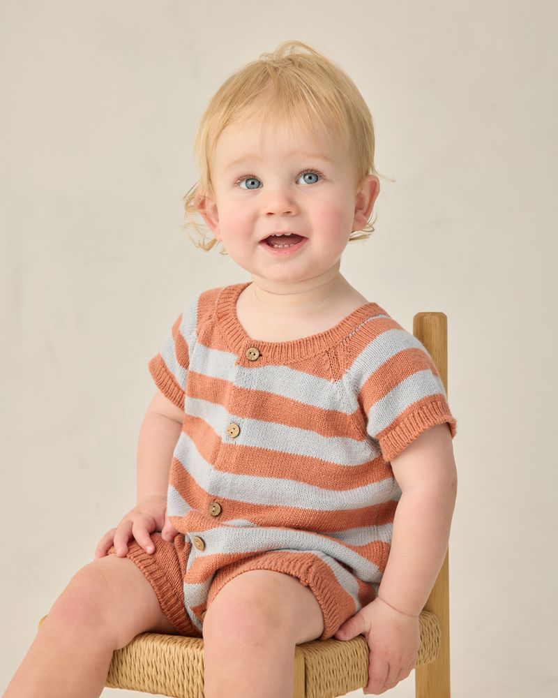 Liam Knit Romper || Americana Stripe by Rylee + Cru