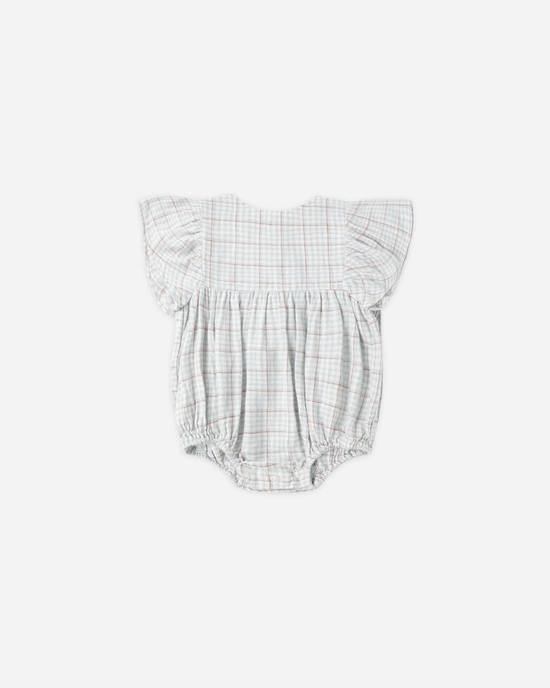 Kalea Romper || Light Blue Plaid by Rylee + Cru