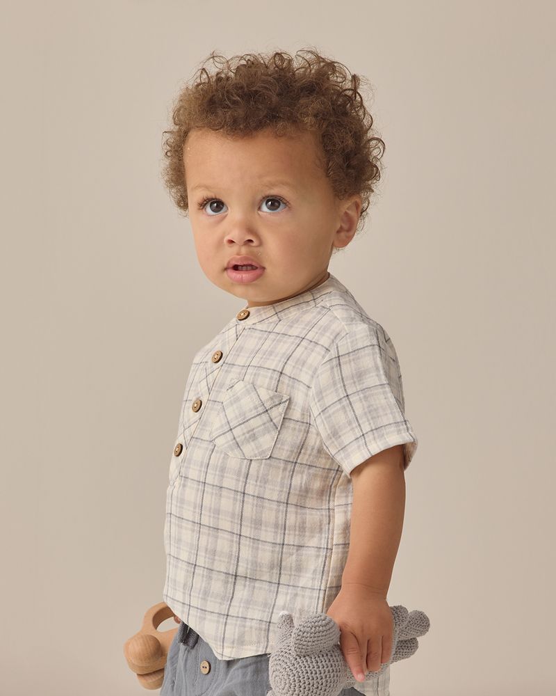 Jaxson Shirt || Blue Plaid by Quincy Mae