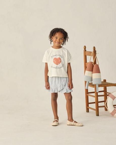 Wrap Ruffle Skirt || Heathered Light Blue by Rylee + Cru