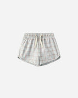 Swim Trunk || Light Blue Plaid by Rylee + Cru