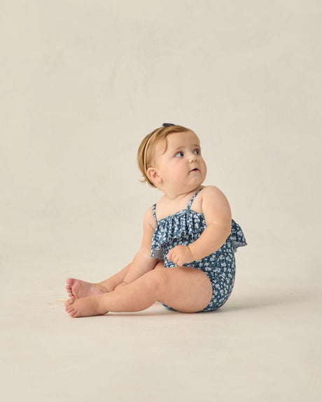 Ruffle One-Piece || Navy Floral by Rylee + Cru
