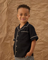 Lapel Collared Shirt || Black by Rylee + Cru