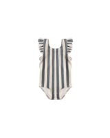 Scoop Back One-Piece Swimsuit || Retro Ocean Stripe by Quincy Mae