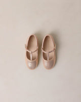 T-Strap Ballet Flats | Pink Shimmer by Noralee