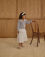 Ruffled Midi Skirt || Blue Vines by Rylee + Cru