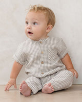 Charlie Jumpsuit || Sage Gingham by Quincy Mae