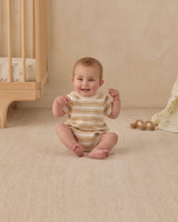 Rowan Romper || Butterscotch Stripe by Quincy Mae