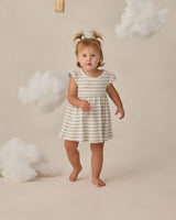 Flutter Sleeve Dress || Sky Stripe by Quincy Mae