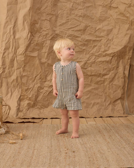 Mavrick Romper || Wavy Stripe by Rylee + Cru