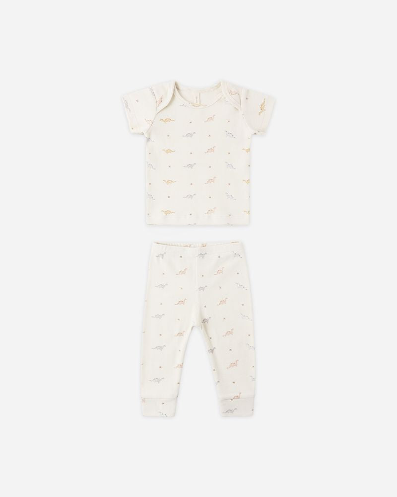 Ribbed Short Sleeve Tee + Legging Set || Dinos by Quincy Mae