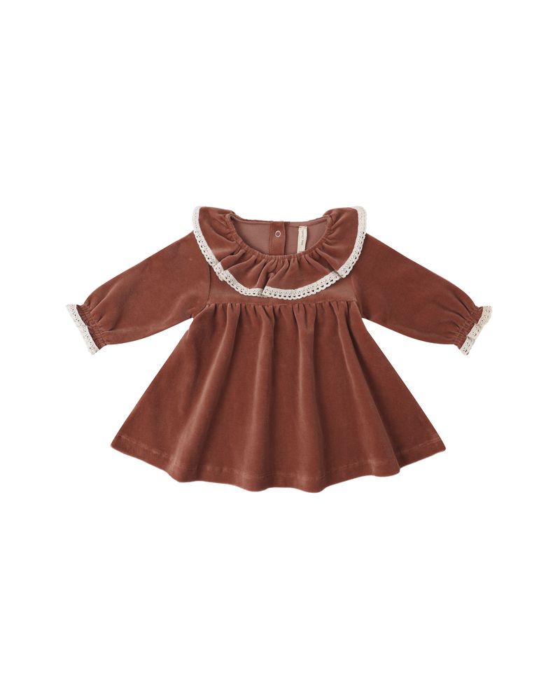 Velour Baby Dress || Cranberry by Quincy Mae