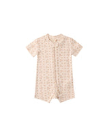 Zip Short Sleeve Sleeper || Strawberries by Quincy Mae