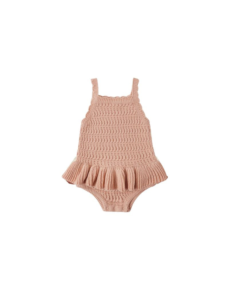 Crochet Ruffle Romper || Melon by Rylee + Cru