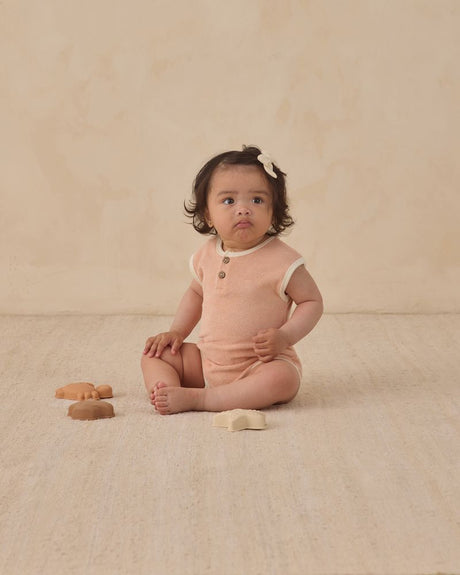 Terry Cloth Romper || Melon by Quincy Mae