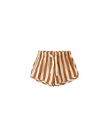 Boys Swim Short || Retro Poppy Stripe by Quincy Mae