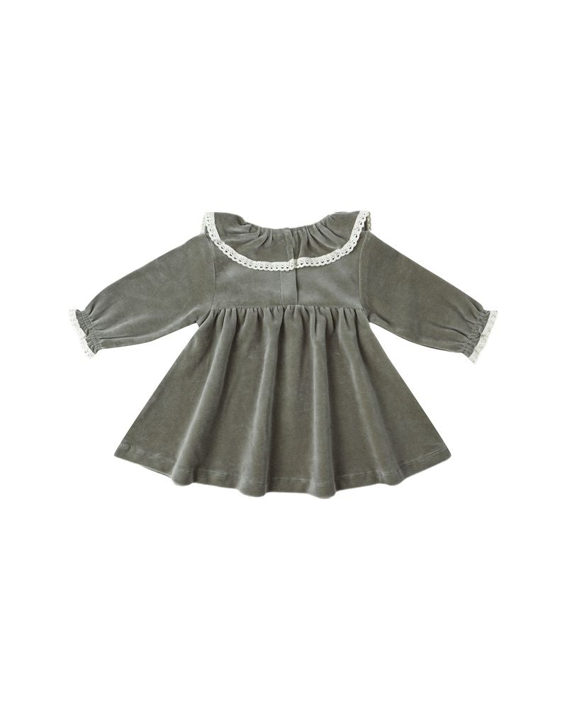 Velour Baby Dress || Forest by Quincy Mae
