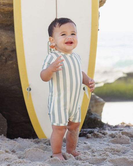 Shorty One-Piece || Green Stripe by Rylee + Cru
