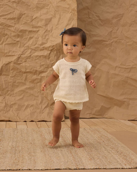 Scallop Knit Baby Set || Natural by Rylee + Cru