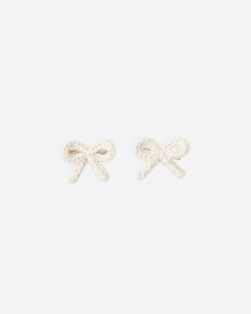Crochet Bow Clips || Ivory by Rylee + Cru