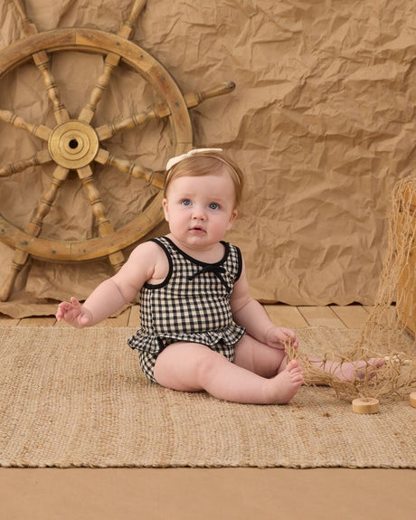 Skirted One-Piece || Black Gingham by Rylee + Cru