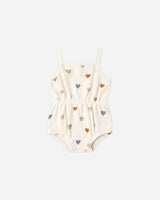 Waffle Cinch Romper || Confetti Hearts by Quincy Mae