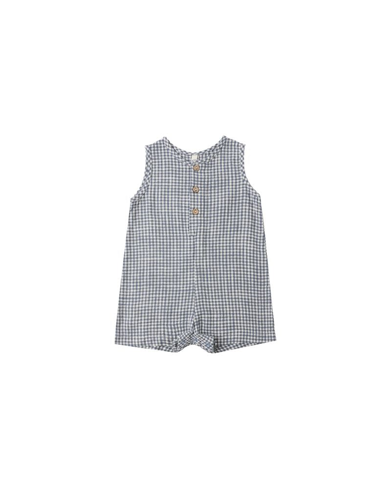 Mavrick Romper || Marine Gingham by Rylee + Cru