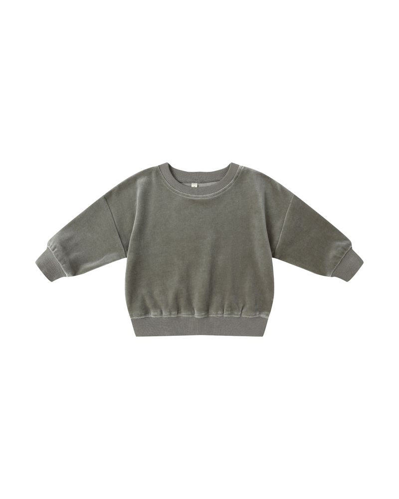 Velour Relaxed Sweatshirt || Forest by Quincy Mae