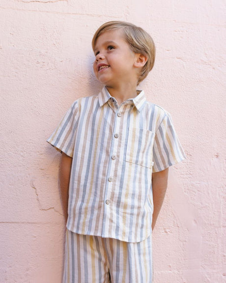 Collared Short Sleeve Shirt || Valencia Stripe by Rylee + Cru