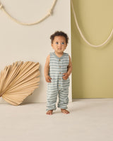Summer Waffle Jumpsuit || Sea Green Stripe by Rylee + Cru