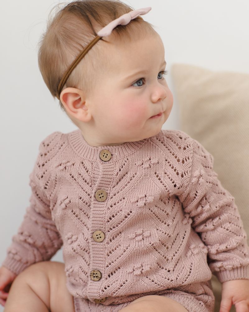 Knit Cardigan || Mauve by Quincy Mae