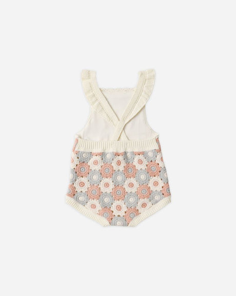 Crochet Romper || Blue, Light Pink, Ivory by Rylee + Cru