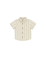 Collared Short Sleeve Shirt || Palm Stripe by Rylee + Cru