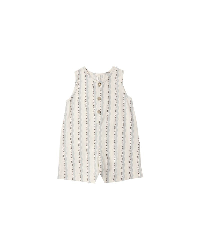 Mavrick Romper || Wave Stripe by Rylee + Cru