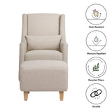 Babyletto Toco Swivel Glider and Ottoman in Eco-Performance Fabric | Water Repellent & Stain Resistant