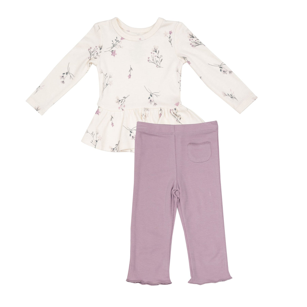 Peplum Top and Flare Pant - Wispy Floral by Angel Dear