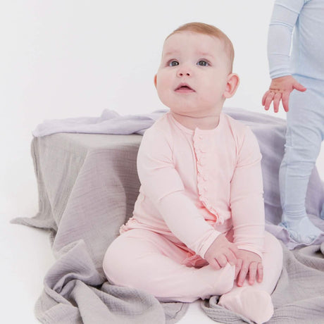 pin dot pink modal magnetic parent favorite footie with ruffles by magnetic me