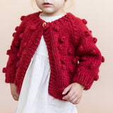 Popcorn Cardigan- Red by The Blueberry Hill