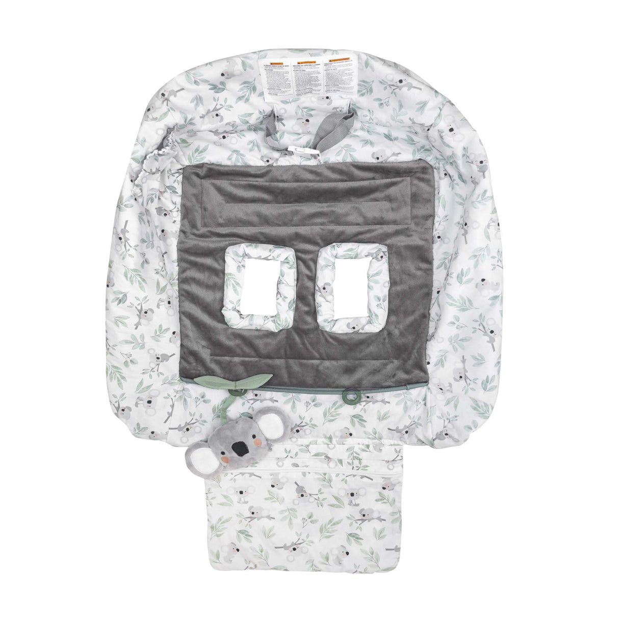 preferred shopping cart and high chair cover in koala by boppy