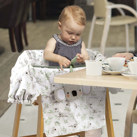 preferred shopping cart and high chair cover in koala by boppy