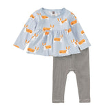 Peplum Two Piece Baby Set - Cutie Corgis by Tea Collection